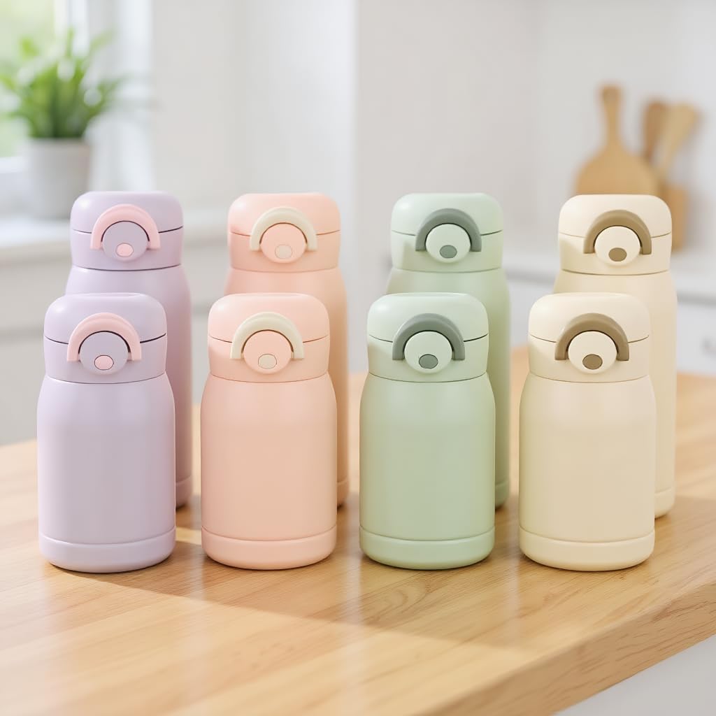 Mini Insulated Water Bottle, Stainless Steel, Kids Water Bottles, Small Tumbler,BPA-Free, Leak Proof, Coffee Bottle for Hot and Cold Drinks, insulated bottle for Purse, School (Pink 7oz) - Image 5