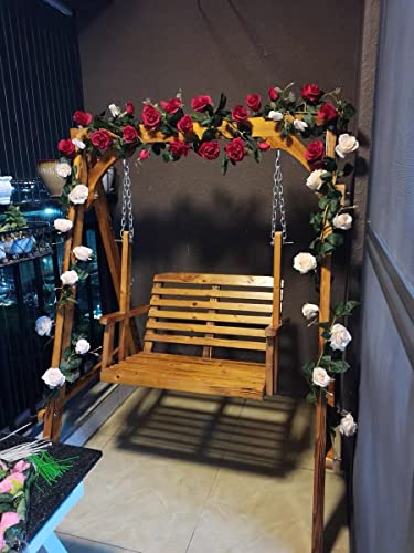 4 Pcs 30 Ft Artificial Flowers Fake Rose Vine Flower Garland Plants Hanging Rose Ivy For Wedding Arch Home Party Garden Craft Art Background Decor Champagne #TOP5