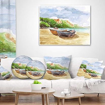 Design Art CU6360-26-26 Wasserfarbenes, bedrucktes Kissen und Kissenbezug für Wohnzimmer, Sofa Dekokissen, Polyester, x 26 in – Bild 4