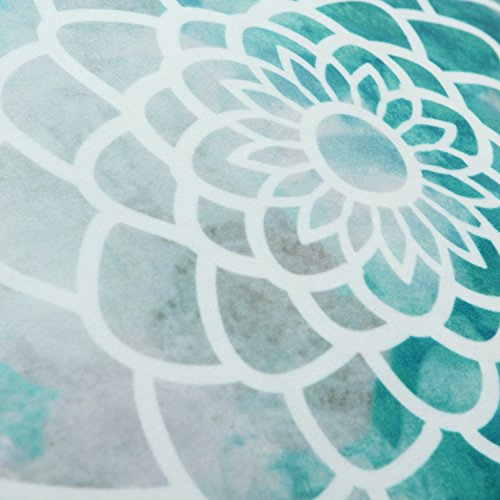 Pack Of 2 Calitime Cozy Fleece Throw Pillow Cases Covers For Couch Bed Sofa Manual Hand Painted Print Colorful Dahlia Compass 18 X 18 Inches Teal #TOP5