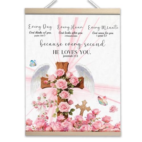 EQIUAG Christian Gifts for Women, Cross Angel Wings Inspirational Religious