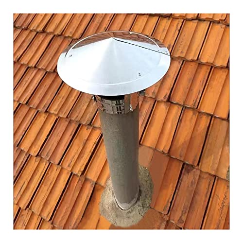 Sombrerete Chimenea Fijo Herramienta Práctica Cubierta De Chimenea De Acero Inoxidable Tubo De Estufa Cubierta De Lluvia Tapa Protectora Tapa De Techo Fácil Instalación,d11cm*25cm/4.33in*9.84in