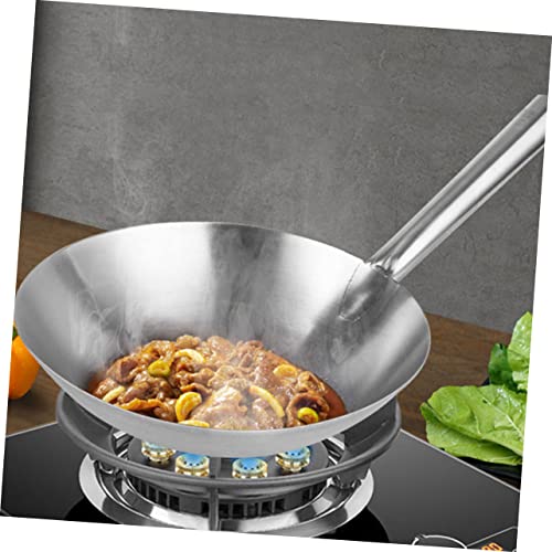 Wok de acero inoxidable con mango ergonómico miniatura 7
