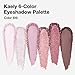 Kaely 6 Colors Mini Rose Pink Eye Shadow Palette Makeup, Mauve Plum Matte Shimmer Eyeshadow Palette for Older Women Highly Pigmented Waterproof, paleta de sombras de ojos, Vegan & Cruelty-free, 04