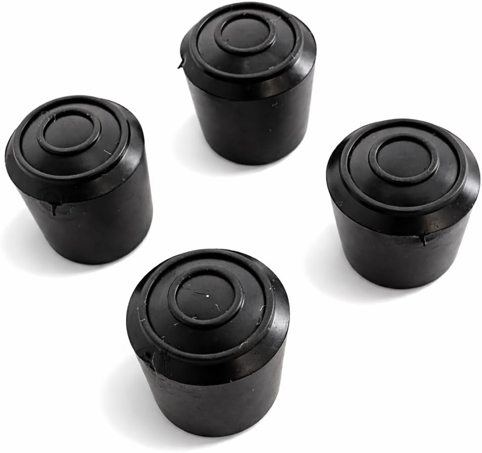 Tech Team #00814, Black Chair Tips, Slip-On, 1/2" (12 mm) Dia., Protect Floors from Chair Legs, Prevent Sliding, 4 Pieces