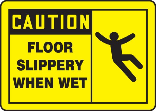 Panneau de Danger Caution Floor Slippery When Wet Accuform Aluma-Lite Antidérapant