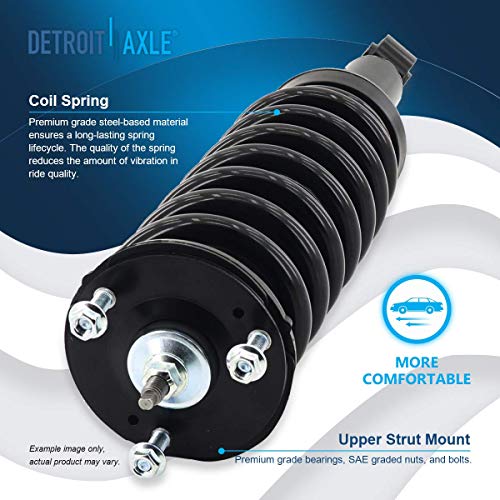 Image of Detroit Axle - 2 Front Struts for 2001-2007 Toyota Sequoia Ready Complete Strut w /Coil Spring Assembly 2002 2003 2004 2005 2006 Replacement Suspension Strut Shock Assemblies