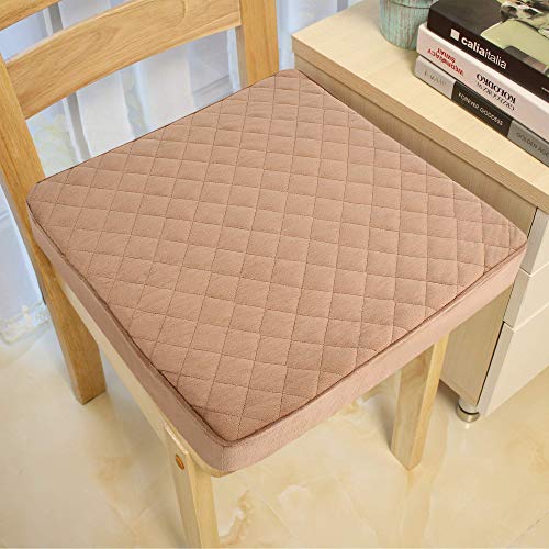 Comfortanza Chair Seat Cushion - 18X18X3 Memory Foam Large Square Thick Non-Slip Pads For Kitchen, Dining, Office Chairs, Car Seats - Booster Cushion - Comfort And Back Pain Relief - Firm - Brown #TOP1