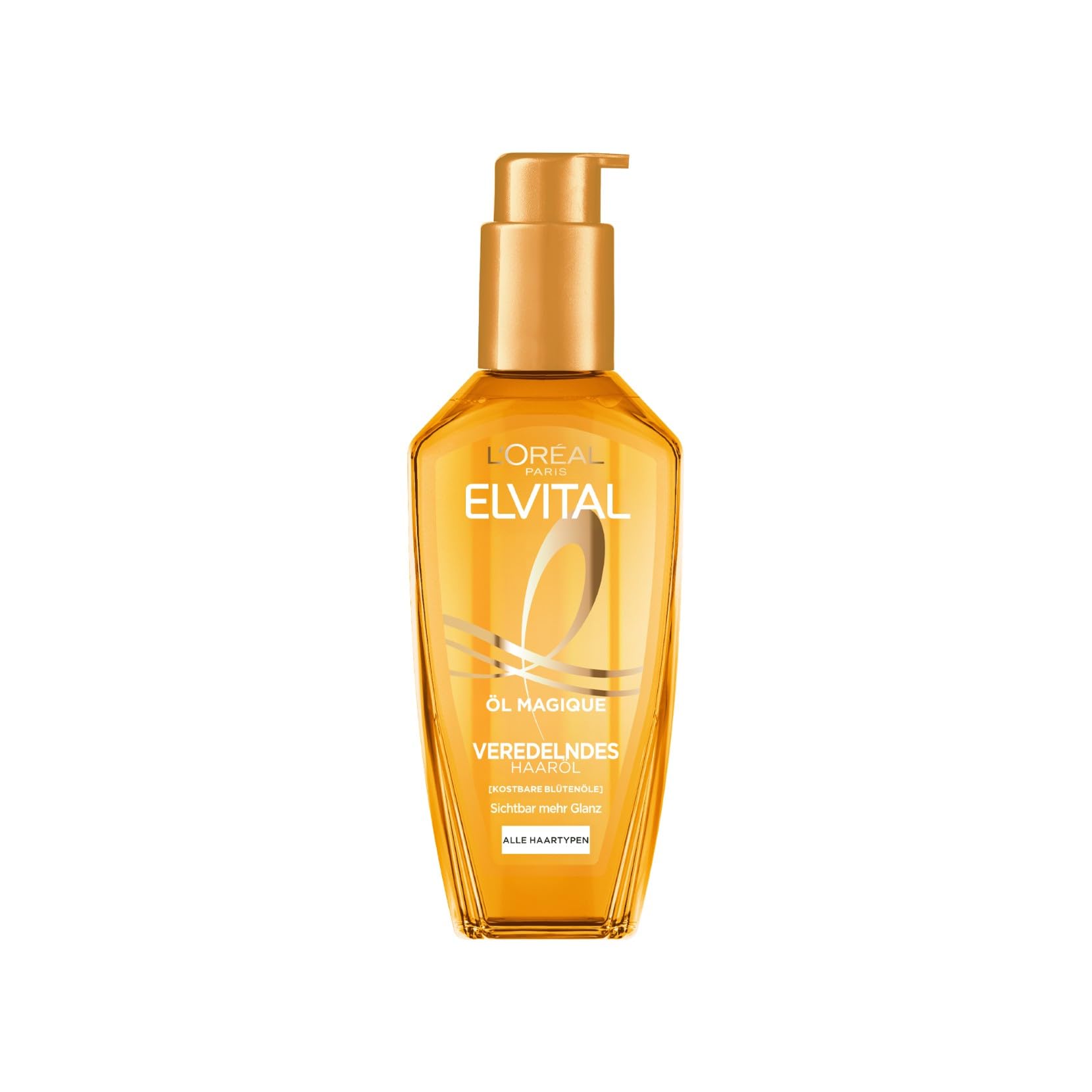 L'Oréal Paris Elvital Öl Magique Veredelndes Haaröl, für alle Haartypen, gegen Frizz und Austrocknen, mit 6 kostbaren Blütenölen, für Glanz und Geschmeidigkeit, Hitzeschutz bis 230 °C, 1 x 100ml