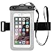 doupi Custodia Impermeabile del Telefono 100x190mm per 4.3 a 7.0 Pollici, Toccare Funzione di Schermo e Uscita Audio per l'uscita Audio per Cuffie Borsa da Spiaggia Fascia da Braccio, Bianco immagine