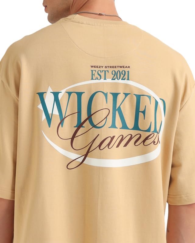 Weezy100% Cotton Men's Oversized T-Shirt | Printed Round Neck Oversized T-Shirt