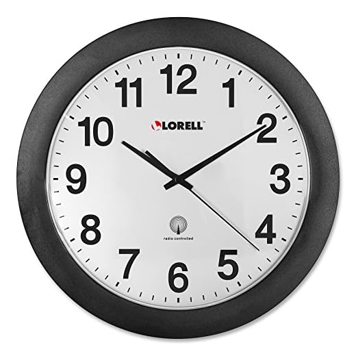 Lorell Wall Clock with Arabic Numerals, 12-Inch, White Dial/Black Frame