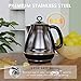 Evoloop 1.7L Electric Kettles, BPA Free Tea Kettle, Hot Water Boiler Heater, Stainless Steel Teapot, Auto Shut-Off & Boil-Dry Protection, 120V/1500W (Black)