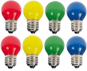 Lichtidee 8x LED Tropfen E27 Bunt