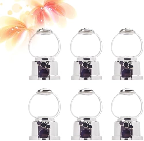 Miniatura 8 de STOBOK Máquina de dulces, 6 máquinas giratorias para atrapar dulces, mini máquina creativa de chicles dispensadora de dulces, caja de dulces para