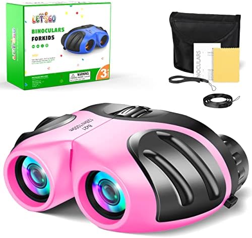 LET'S GO! Toys for 3-12 yrs Old Girls, Kids Binoculars Presents for 3-12 Year Old Boys Girls Toys for Girls Age 3-12 Birthday Gifts for 3- 9 Year Old Girls Toys for Kids