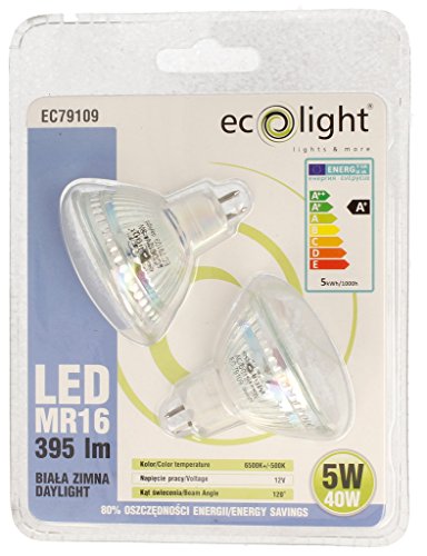 MR16 5 W equivalente a 40 W 395 lúmenes 6500 K luz LED Bombillas – , 2 unidades