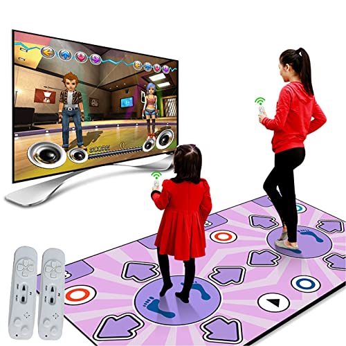 Fabater Wireless Electronic Dance Mat for TV Gaming, Non-Slip Double User Dance Pad with Music & Fitness Games, Interactive Step Mat Family Fun, Portable Dance Floor for Boys Girls Gift