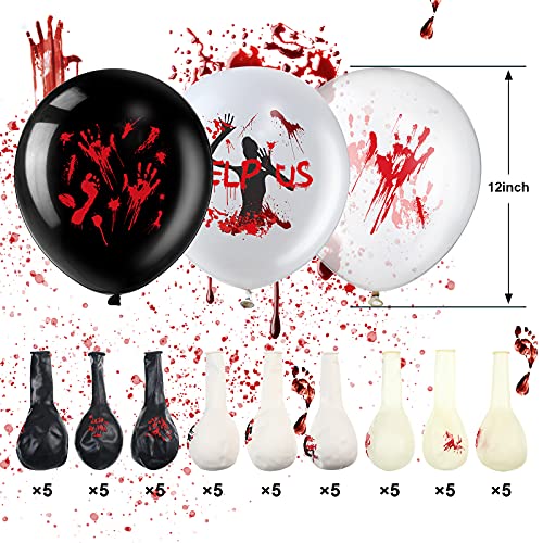 45 Pcs Scary Halloween Balloons 12 Inches Bloody Balloons Eye Blood Splatter Decorations Horror Balloons Zombie Latex Balloons For Birthday Vampire Haunted House Party Supplies (Scared Style) #TOP2