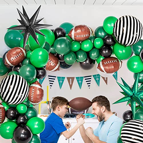 Football Balloon garland arch kit Dark green Brown black balloon large mylar star for sport theme super bowl touch down birthday tailgate party decorations - Image 6