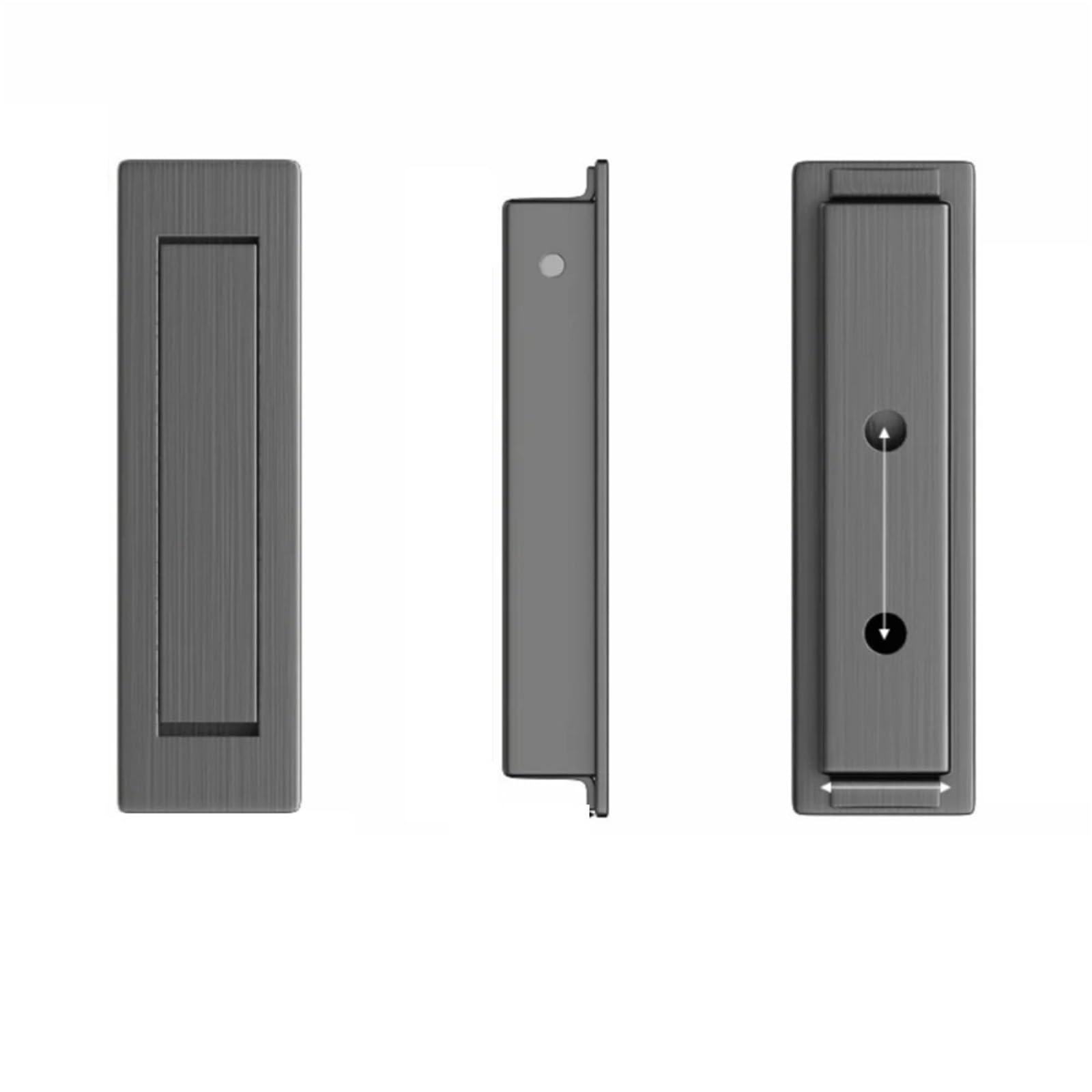 Rgoemhj Grey Stainless Steel Cabinet Door Handle Durable Hidden Drawer Invisible Embedded Concealed Handles Tatami For Doors