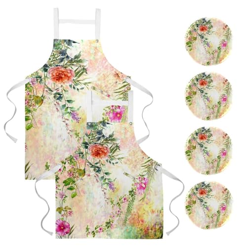 Tablier de serveuse multicolore pour restaurant bistrot bar et cuisine de maison