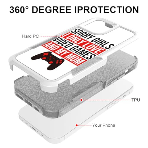 Candykisscase for iPhone 12 Pro, Unique Gamer Pattern Shock-Absorption Hard PC + Inner Silicone Hybrid Dual Layer Armor Defender Case for iPhone 12/12 Pro (Video Game Words) - image 2