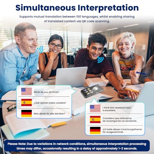 kswiown Sprachübersetzer Übersetzungsgerät mit Sprachausgabe, Übersetzer Echtzeit 150 Sprachen mit 4,02 HD Bildschirm, Unterstützt WiFi Offline Foto Unterstützung für Reisen, Lernen und Business