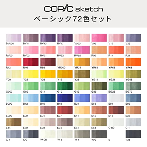 Copic Sketch Basic 72 Color Set