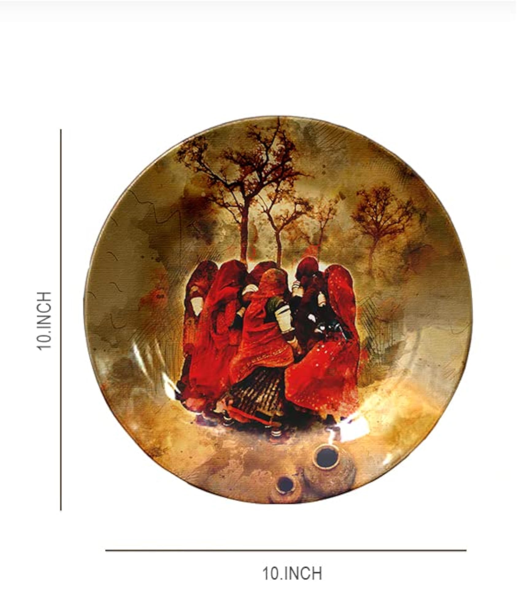 Indian Traditional Art Ceramic Decorative Designer Plate Set