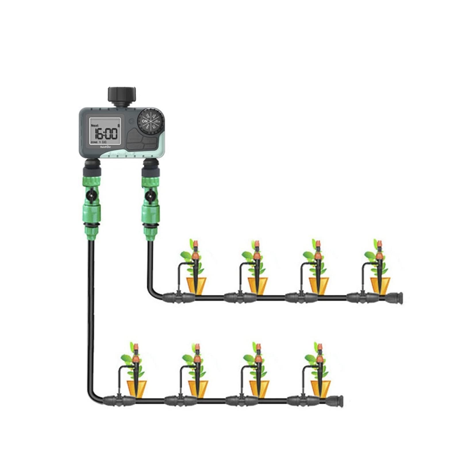 Smart Sprinkler Timer per irrigazione Irrigazione automatica elettronica Display digitale a due uscite Timer per irrigazione Regolatore per irrigazione da giardino per giardini, prati, cortili, ecc.