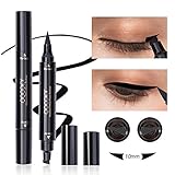 docolor Eyeliner Stamp Double-sided Liquid Winged Eye Liner Pen Waterproof Smudgeproof Long Lasting Wing Original Eyeliner Pen(1PC,Black)