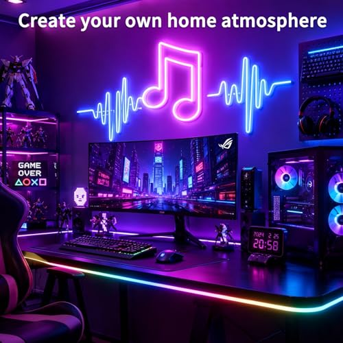 Image of segrass 100ft RGB LED neon Rope Lights LED neon Strip Lights Waterproof Flexible Neon LED Strip Lights,Led Lights for Bedroom(2 Rolls of 50ft)