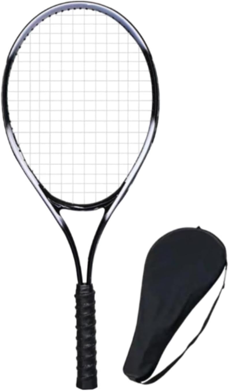 Raqueta de Tenis MotiveTech Nylon Negra 27 Pulgadas para Adultos Principiantes