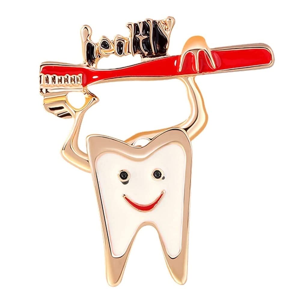 Tograt Broche Pin Broches Alfileres Y Broches Broche De Joyería Regalo Pin Ramillete Dientes De Dibujos Animados Esmalte Broche Creativo Broches para Mujeres Broches (Color : Bianco, Size : One Size)
