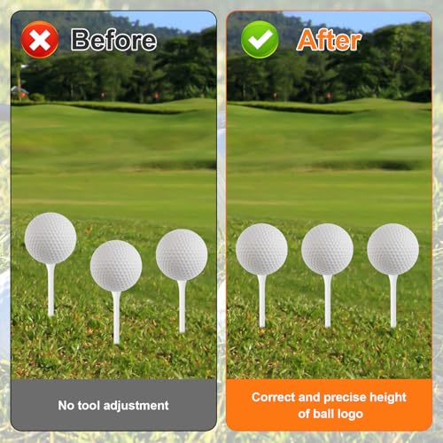 Lyreh Golf Tee Höhenversteller, 6-Fach Verstellbar Präzisionseinstellung aus Kunststoff Höhenversteller für Golf-Tees für Gleichmäßige Schwünge (Schwarz, Weiß)