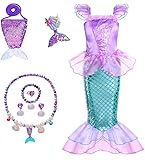 Fishkidtail Little Girls Princess Mermaid Costume for Girls Dress Up with Accessory for Christmas Birthday Party Supplies
