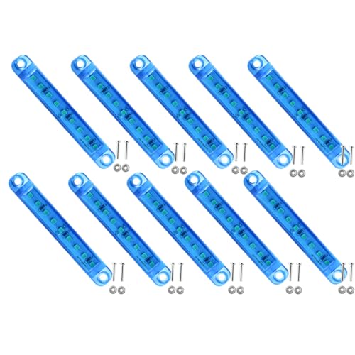 VEQENMOT 10 luces laterales LED azules 12 – 24 V 9 LED impermeables para remolque, camión, caravana, barco, caravana, furgoneta, luz delantera y trasera, luces de posición duraderas