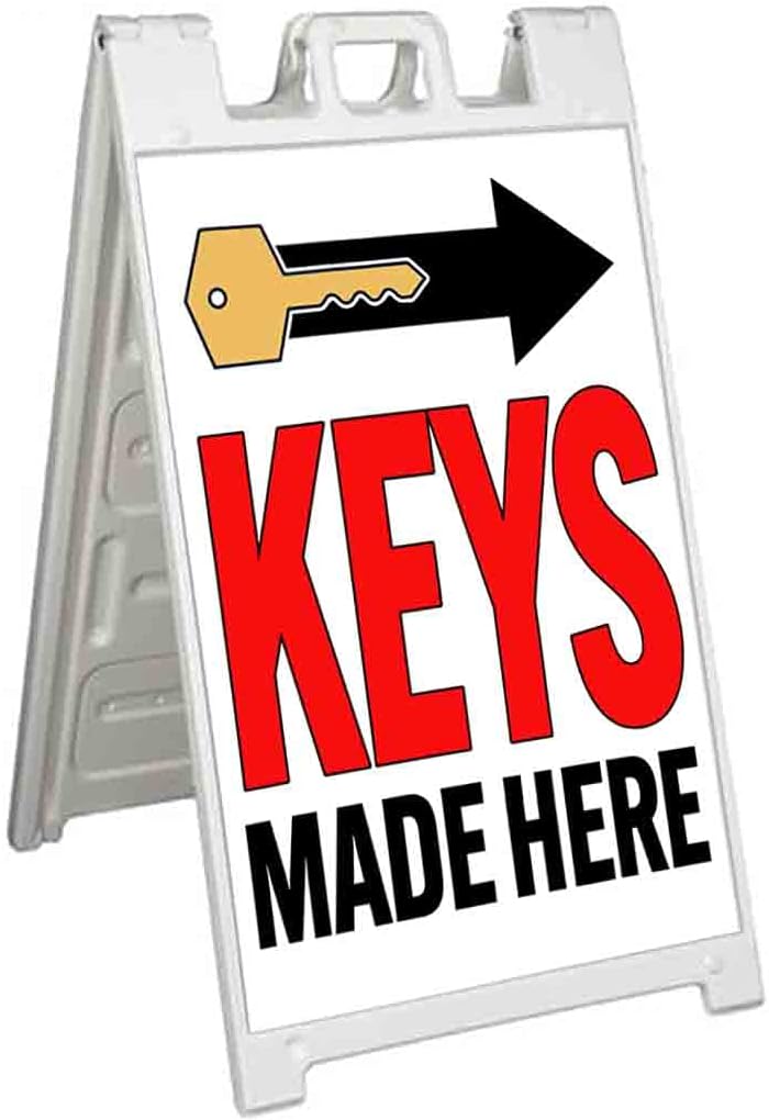 Keys Made Here Right Arrow (24" X 36") Vinyl Decal Only (Pack of 2) |Sign|Sticker|Poster