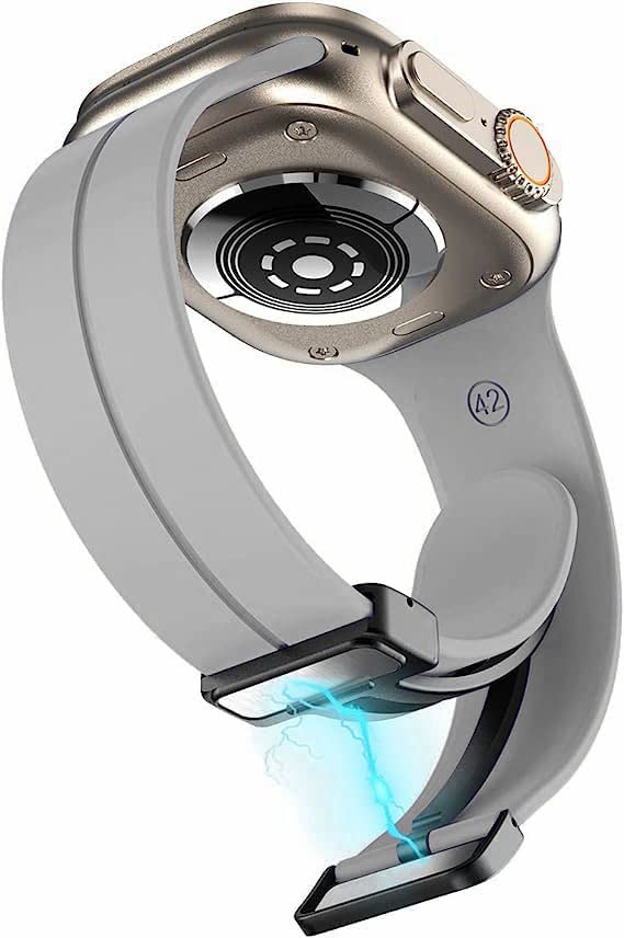 Image of Printme Silicone Sport Band Compatible with Apple Watch 38mm 40mm 41mm 42 mm 44 mm 45 mm 49 mm, Magnetic Clasp Adjustable Strap Compatible for iWatch Series SE Series 1-8