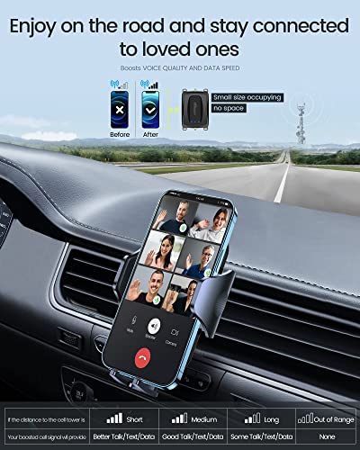 HiBoost Vehicle Cell Phone Signal Booster: Boosts 4G LTE 5G for All U.S. Carriers - Verizon AT&T T-Mobile & More | Magnetic Roof Antenna | APP Control - Cell Phone Booster for Car SUV Van