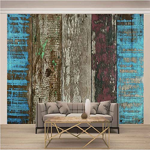 Papier Peint 3D Porte En Bois Bleu Poster Mural Geant - 3