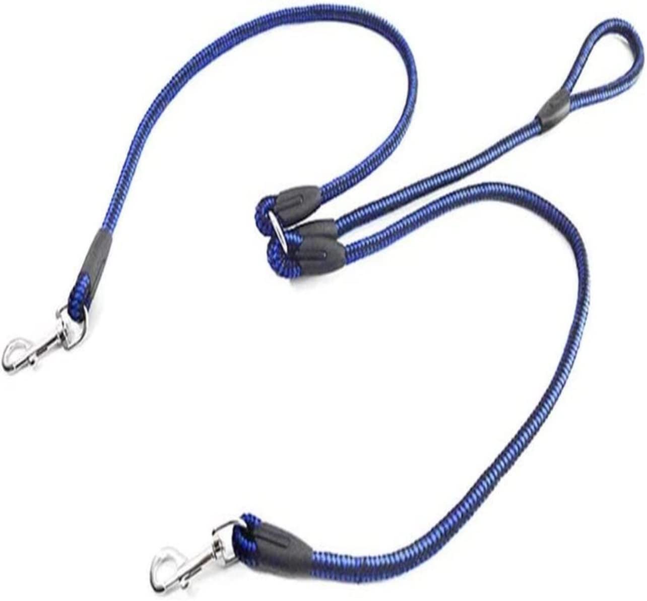 Longe Chien Deux Têtes Collier De Chien De Compagnie Laisse Double Twin Style Chiot Plomb Ceinture De Restriction De Sécurité Deux Chiens Ceinture Chien(Blue,0.8 * 120cm)