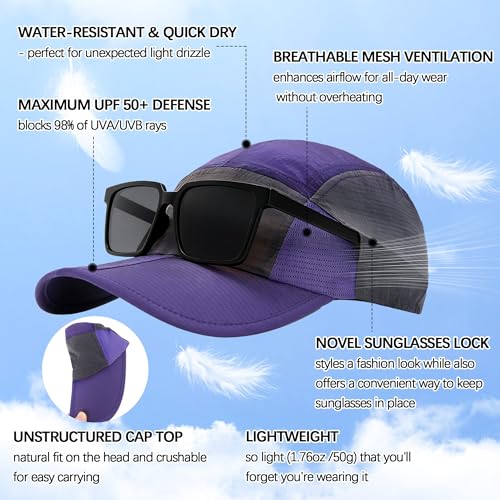 Gorra deportiva plegable ligera con protección solar UPF 50+ miniatura 2