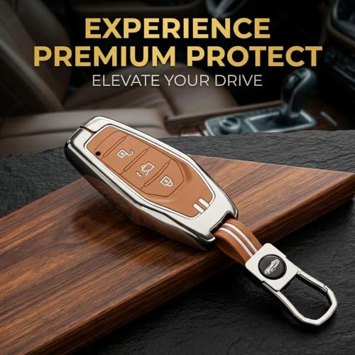 Image of Coll of Fest Premium Metal Brown Silicone Key Cover Compatible with Mahindra XUV 500 3-Button Smart Key Glow in the Dark