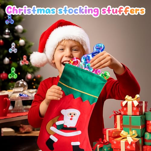 Fidget Spinner 2 Pack, Light up Sensory Fidget Toys Adults Kids 4-8-12 with Autism ADHD, Kids Easter Basket Stuffers Easter Egg Fillers Glow Anxiety Toys Stress Relief Teen Boy Gifts, Classroom Prizes - Image 3