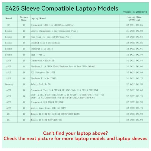 Image of Smatree Elite Laptop Sleeve for 14 inch HP /Lenovo /ASUS /Samsung | for 14 inch HP Chromebook, Lenovo Yoga Slim /Chromebook /ThinkPad /IdeaPad, ASUS Zenbook /Vivobook /ROG, Samsung (E425)