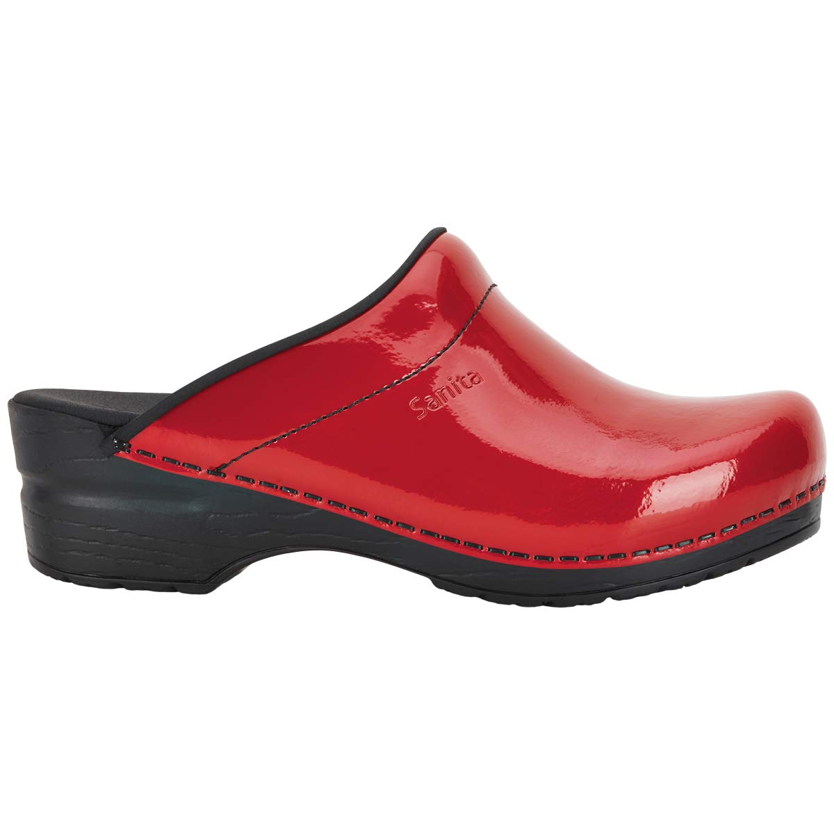 Sonja | Patent Mule Clog | Original Handmade Flexible Leather Clog for Women | Anatomical Shaped Footbed with Soft Foam