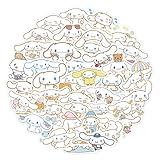 For シナモロール ステッカー 50枚セット かわいいアニメ for シナモロールシール 防水デカール 可愛い おしゃれ 漫画 DIYステッカー 落書きシールスーツケースノートシール 子供 誕生日プレゼント white