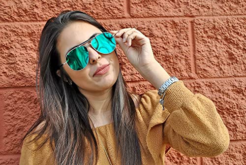 OWL Brow Bar Aviator Sunglasses Women UV Protection Flat Mirror Lens Trendy Sunglasses Metal Frame Womens Aviator Sunglasses3